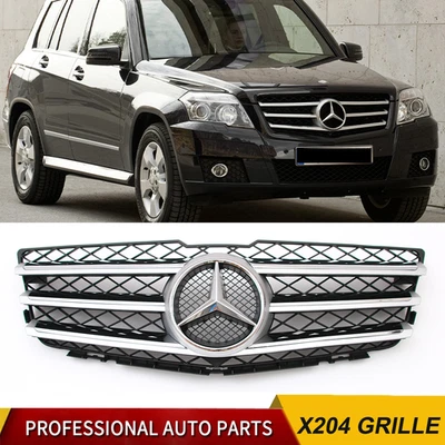 Chrome Front Grille Bumper Grill For Mercedes-Benz GLK300 GLK350 X204 2009-2012 Foto 1 de 4