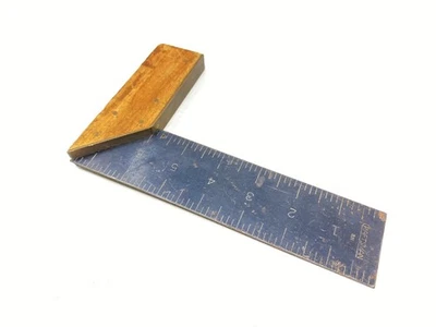 "Vintage Craftsman BN Underline Logo Madera y Acero Prueba Mitre Cuadrado 6"" Buen Estado"! Foto 1 de 4