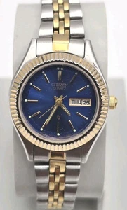 Citizen 6000-R16686 Women's Watch Stainless Blue Dial Day/Date New Battery - Picture 1 of 10