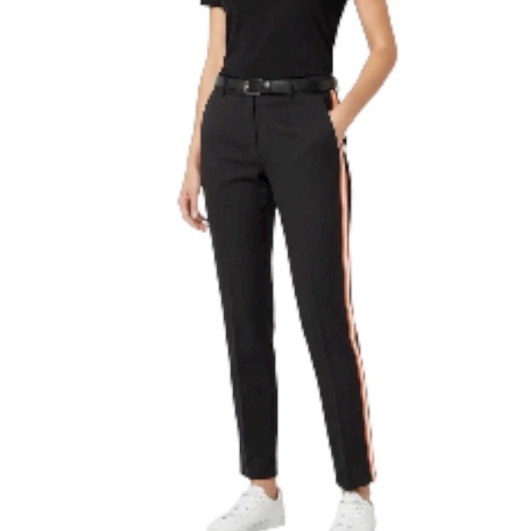 Pantalones Calvin Klein 205W39NYC Negro Naranja Rayas Hechos en Italia Talla 6 Foto 1 de 4