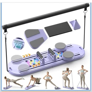 Portable Pilates Reformer Board Multi-Function Foldable Fitness Core Workout - Picture 1 of 8