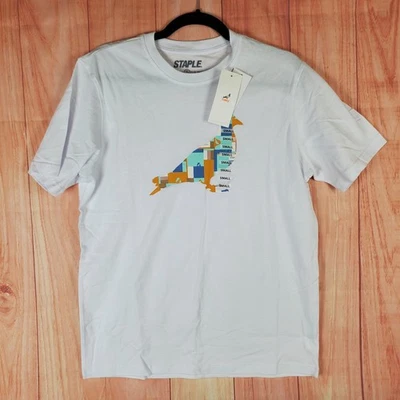 Camiseta Grapa Para Hombres Pequeña Blanca Gráfica Paloma Collage Relleno Logo Uso Diario Foto 1 de 4