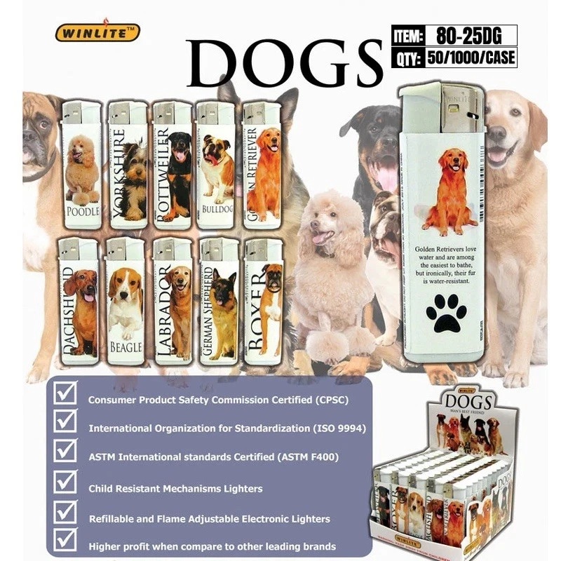 Winlite Refillable Fix Flame Dogs Lighter 50 Pieces - Image 1 of 1
