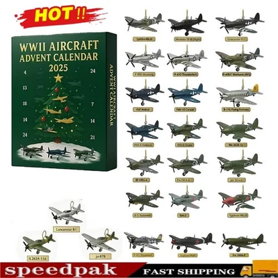 2025 WWII AIRCRAFT ADVENT CALENDAR 24Days 2D Airplane Decor For Airplane Lovers - Image 1 of 4