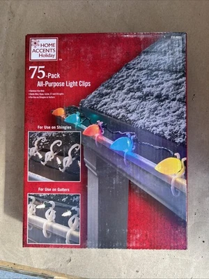HOME ACCENTS HOLIDAY 75 PACK ALL-PURPOSE LIGHT CLIPS - Image 1 of 2