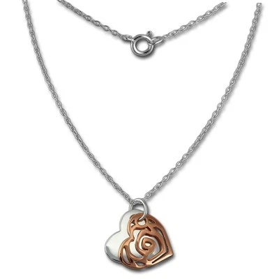 Silberdream Collana Cuore Argento Rosa 45cm Vero 925 Argento Dorato SDK8006E - Immagine 1 di 4