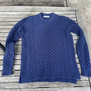 outerknown S Wool Organic Cotton Cable Knit Crew Sweater Blue - Picture 1 of 12