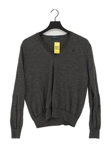Ralph Lauren Women's Jumper XL Grey 100% Wool V-Neck Pullover - Picture 1 of 7