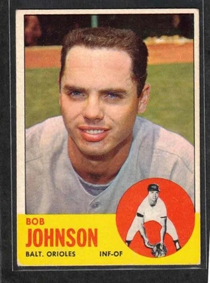 1963 Topps #504 Bob Johnson, Baltimore Orioles, No Creases, VGEX Foto 1 de 2
