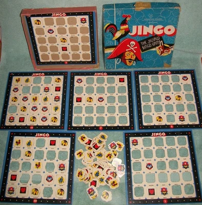 Juego vintage JINGO The JigSaw BINGO Cadaco Ellis c1941 Foto 1 de 4