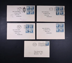 (5) Oct 13 1933 FDC USA Scott # 734 F-VF Covers from 5 cities DC Buffalo Boston - Picture 1 of 2