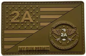 Gun Permit 2° Emendamento 1791 Patch Costituzione USA [3D-PVC Gomma-P15] - Foto 1 di 1