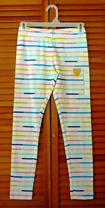 CAT & JACK LEGGINGS~White~Pastel Stripes~Elastic Waist~Girls Size L (10-12)~NWT - Picture 1 of 2
