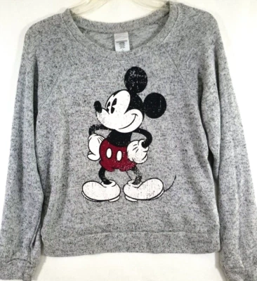 Disney Микки Маус девочек подростков повседневный пуловер вязаный свитер большой 11/13 серый - Изображение 1 из 4