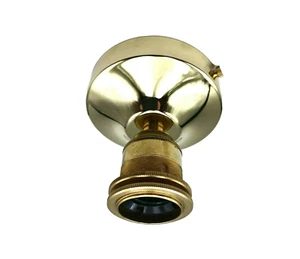 ES E27 solid brass lamp holder and 100mm ceiling rose plus shade rings & screws - Picture 1 of 7