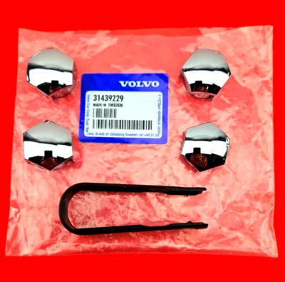 4x Original Volvo Protective Caps Chrome S60 S90 V60 V90 XC40 XC60 XC90 - - Image 1 of 4