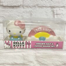 Sanrio Hello Kitty and Rainbow Ceramic Salt and Pepper Shaker Set New