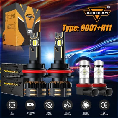 For Suzuki SX4 2007-2013 AUXBEAM 9007 H11 LED Headlight High Low Fog Light 6500K - Image 1 of 4