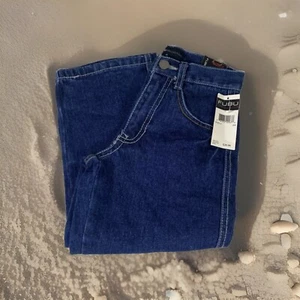 VTG FUBU The Collection Kids Sz 4 Designer Pockets Logo Denim Jeans New Tags Zip - Picture 1 of 9
