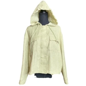 Avec Les Filles medium cotton green hooded zip button jacket - Picture 1 of 7