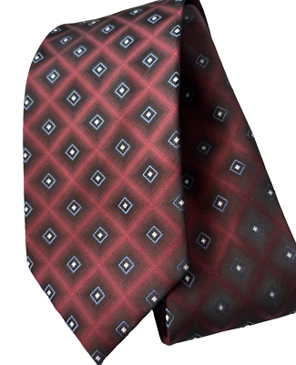 Gravata masculina Haggar quadrados pretos na Borgonha com pontos brancos iridescentes 60x3,25 - Imagem 1 de 4