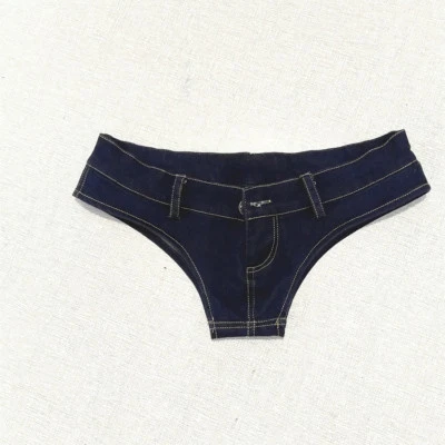 Mini calça jeans gay masculina sexy cintura baixa clubwear festa slim wear - Imagem 1 de 4