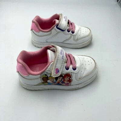 Tênis Disney princesa criança menina 9 couro branco biqueira redonda sapatos de cano baixo - Imagem 1 de 4