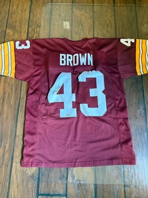 Camiseta firmada por Larry Brown de los Washington Redskins con inscripción '72 NFL Jugador Más Valioso con certificado de autenticidad Foto 1 de 2
