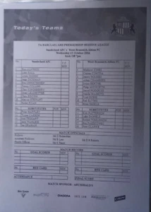 SUNDERLAND RESERVES v WEST BROMWICH ALBION RESERVES 2004-5PREMIER RESERVE LEAGUE - Picture 1 of 1