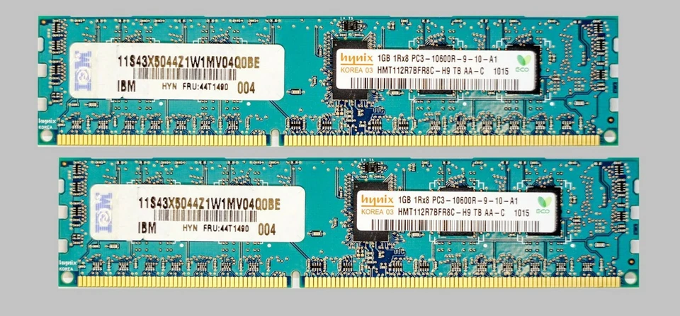1GB Hynix DDR3-1333 PC3-10600R ECC Reg HMT112R7BFR8C-H9 TB AA-C IBM FRU: 44T1490 - Bild 1 von 1