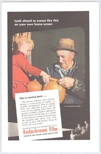 1945 Kodachrome Film Print Ad Kodak Film Coming Back Post War Pumpkin WWII - Bild 1 von 2