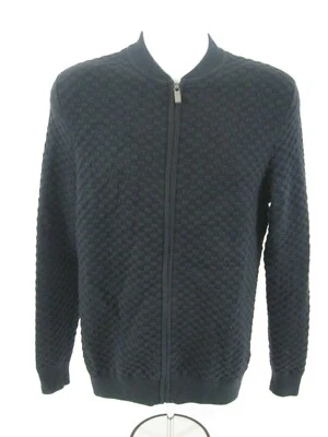 Cárdigan Top Hardy Amies para hombre algodón con cremallera completa azul talla M Foto 1 de 4