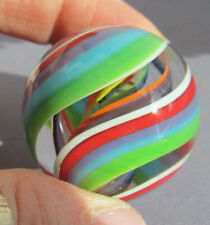 VINTAGE Latticino Marble BALL (8) STRIPS BANDS LATTICE CORE 35.2mm