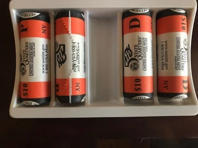2001 New York State Quarters US Mint P&D 4 Rolls set  2 ROLLS P & 2 ROLLS D - Image 1 of 3