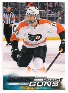 Tarjeta de novato Linus Sandin 22-23 Upper Deck 1 Young Guns SP - Imagen 1 de 1