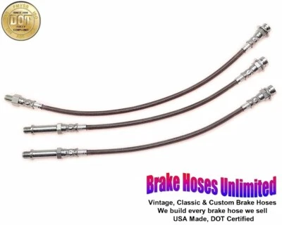 JUEGO MANGUERA FRENO ACERO INOXIDABLE Oldsmobile Dynamic 88, Super 88, OldS 98, 1963 1964 Foto 1 de 3