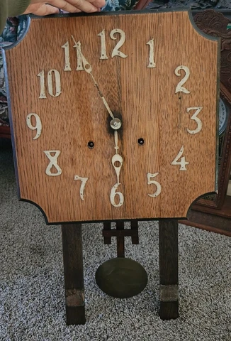 Antique Working 1920's National Clock Co. Mission Oak 8 Day Regulator Wall Clock Cover