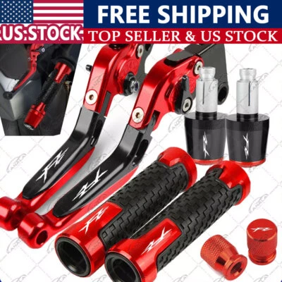 US / For Yamaha FZ1 FZ6 FZ6R FZ8 Fazer Handlebar Grips Cap Brake Clutch Levers Foto 1 de 4