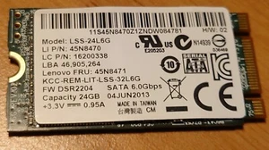 Lite-On M.2 SSD 24GB LSS-24L6G Solid State Drive NGFF mSATA 45N8471 45N8470 - Afbeelding 1 van 3