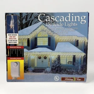 Christmas Decor Lights 150 Cascading Waterfall Icicles In Motion Holiday Time - Picture 1 of 6
