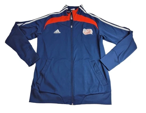 Adidas NEW ENGLAND REVOLUTION MLS Soccer Zip Up Jacket Mens Small WINDBREAKER Cover