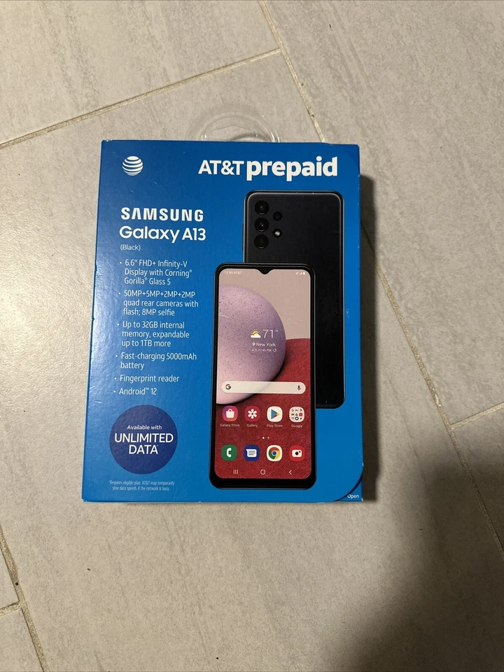 AT&T Prepaid Samsung Galaxy A13 4G 6.6inch 50MP Camera 32GB - Image 1 of 1