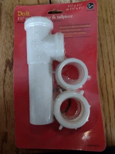 1.5 end outlet tee & tailpiece slip joint/direct connect double bowl sink 403209 - Picture 1 of 7