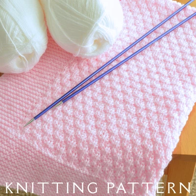Baby Blanket Knitting Pattern Design 1 Printed Pattern To Knit Yourself Easy DK - Image 1 of 4