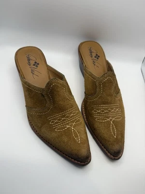 Patricia Nash Feminino Camurça Bordado Western Sem Costas Mules/Botas Tamanho 7 - Imagem 1 de 4