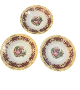 3 Vintage handbemalte Pearl Fantasy China Keramik Untertassen - Bild 1 von 3