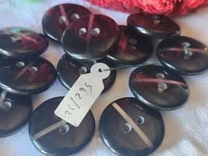 Lot Of 6 Vintage Black Buttons Including Gray 2 Cm Holes Ref 5485 - Picture 1 of 3