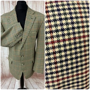 Chaqueta Blazer Para Hombres Irish Tweed Dublin T3 Maison De Bonneterie Verde Rojo 46” LEER - Imagen 1 de 24