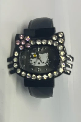 Cool, BLINGY & Cute HELLO KITTY SANRIO Watch Black Bracelet Pre-owned - Image 1 of 4