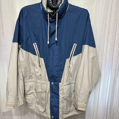 Vtg 90s Y2K Perry Ellis Mens Color Block Windbreaker Full Zip Jacket Large - Image 1 of 4